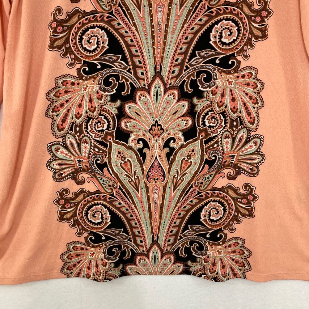 Jm Collection Size Xl Orange Multi Color Abstract… - image 4